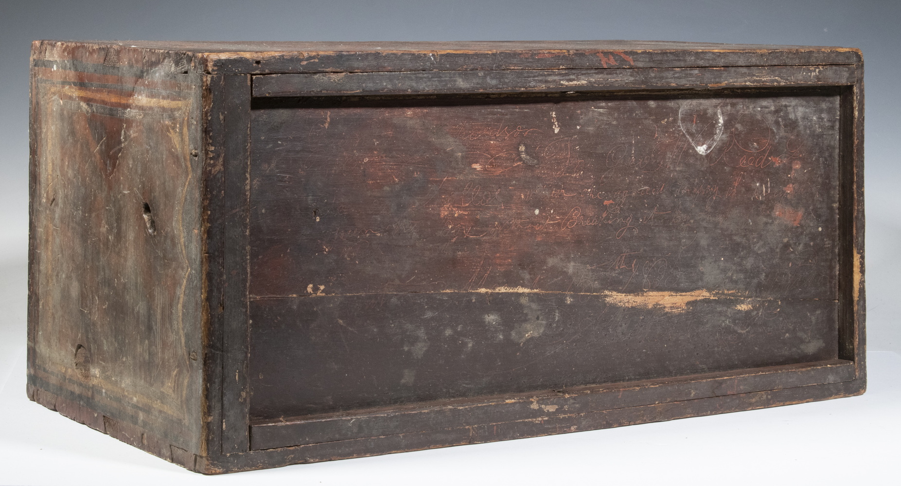 GRAIN PAINTED PUZZLE BOX WITH