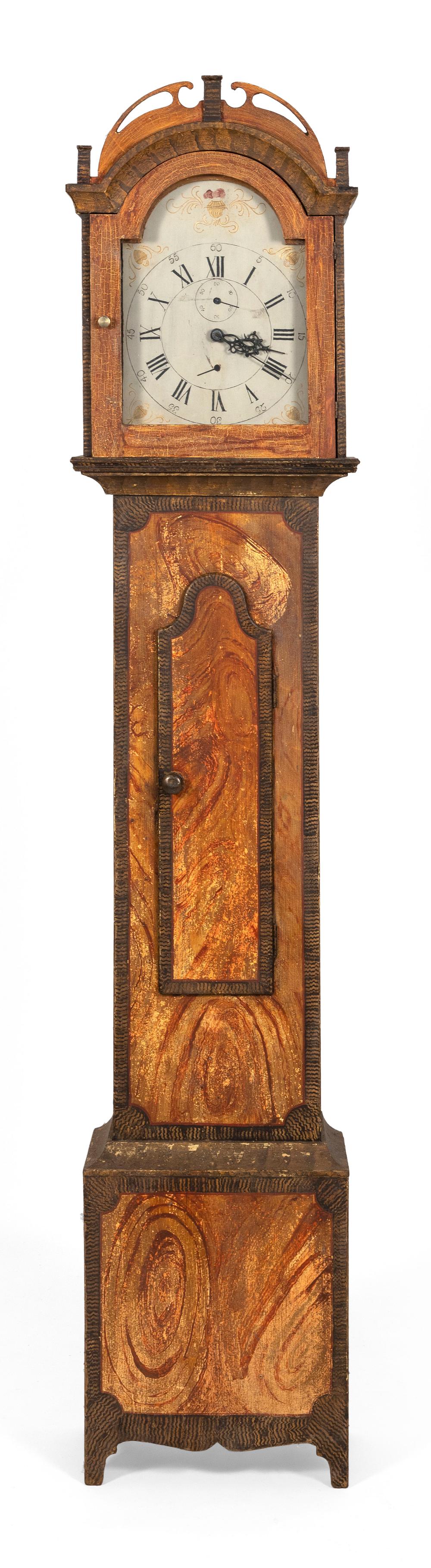 GRAIN-PAINTED TALL-CASE CLOCK NEW