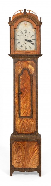 GRAIN-PAINTED TALL-CASE CLOCK