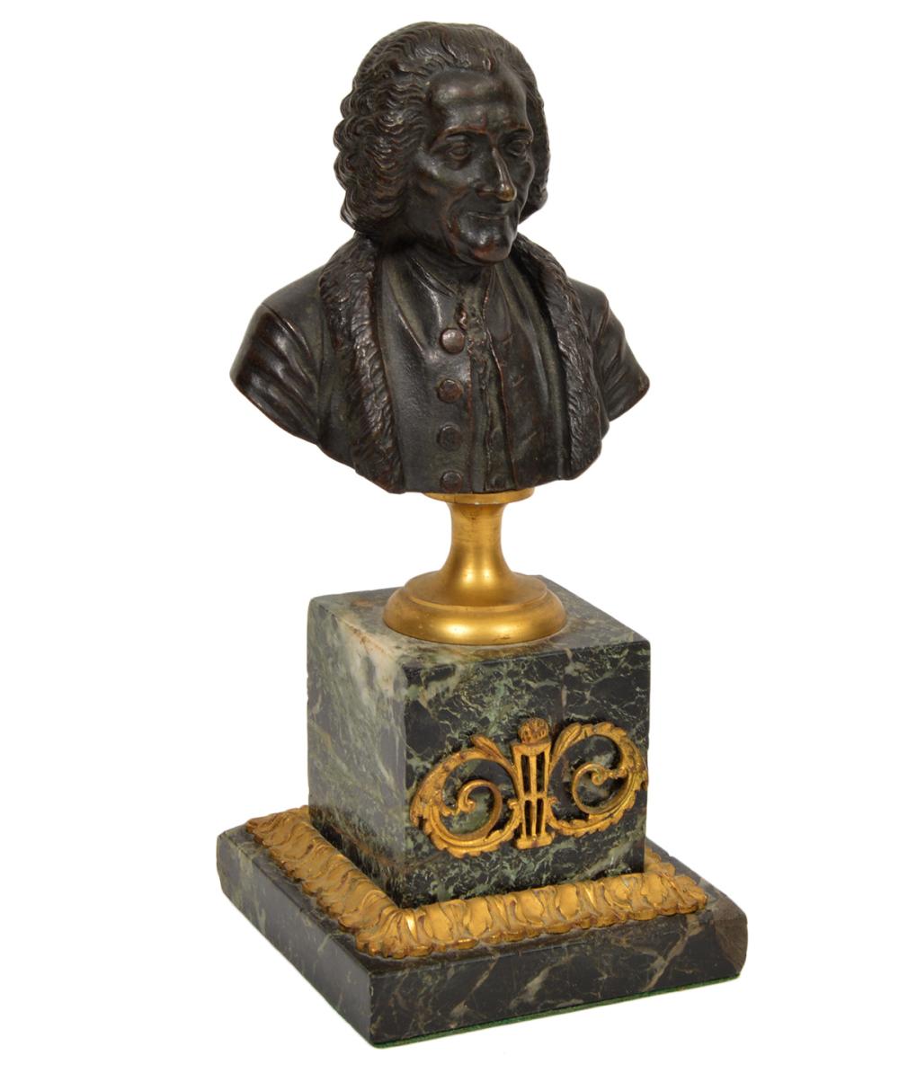 GRAND TOUR BRONZE BUST ON MARBLE