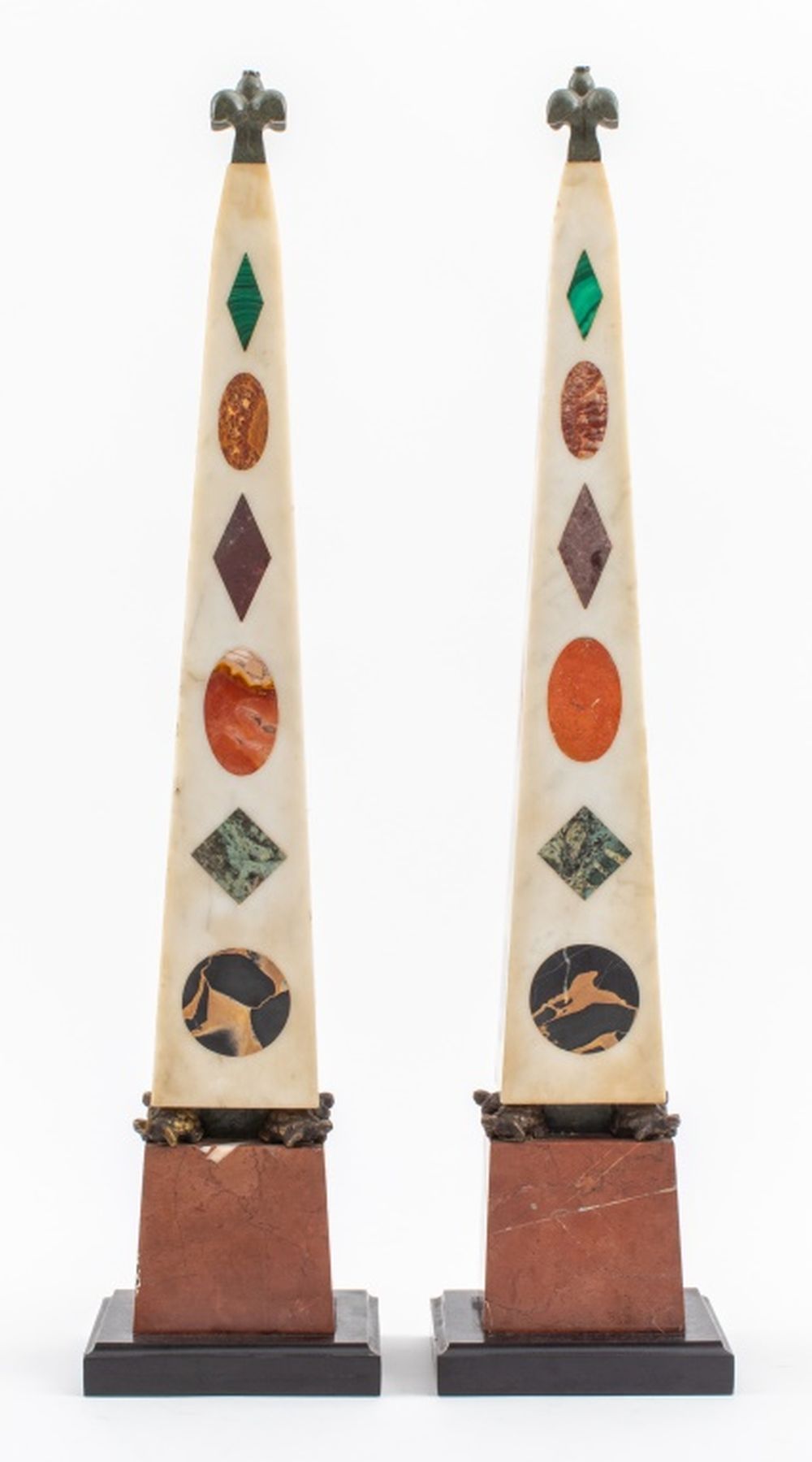 GRAND TOUR ITALIAN MARBLE OBELISKS,