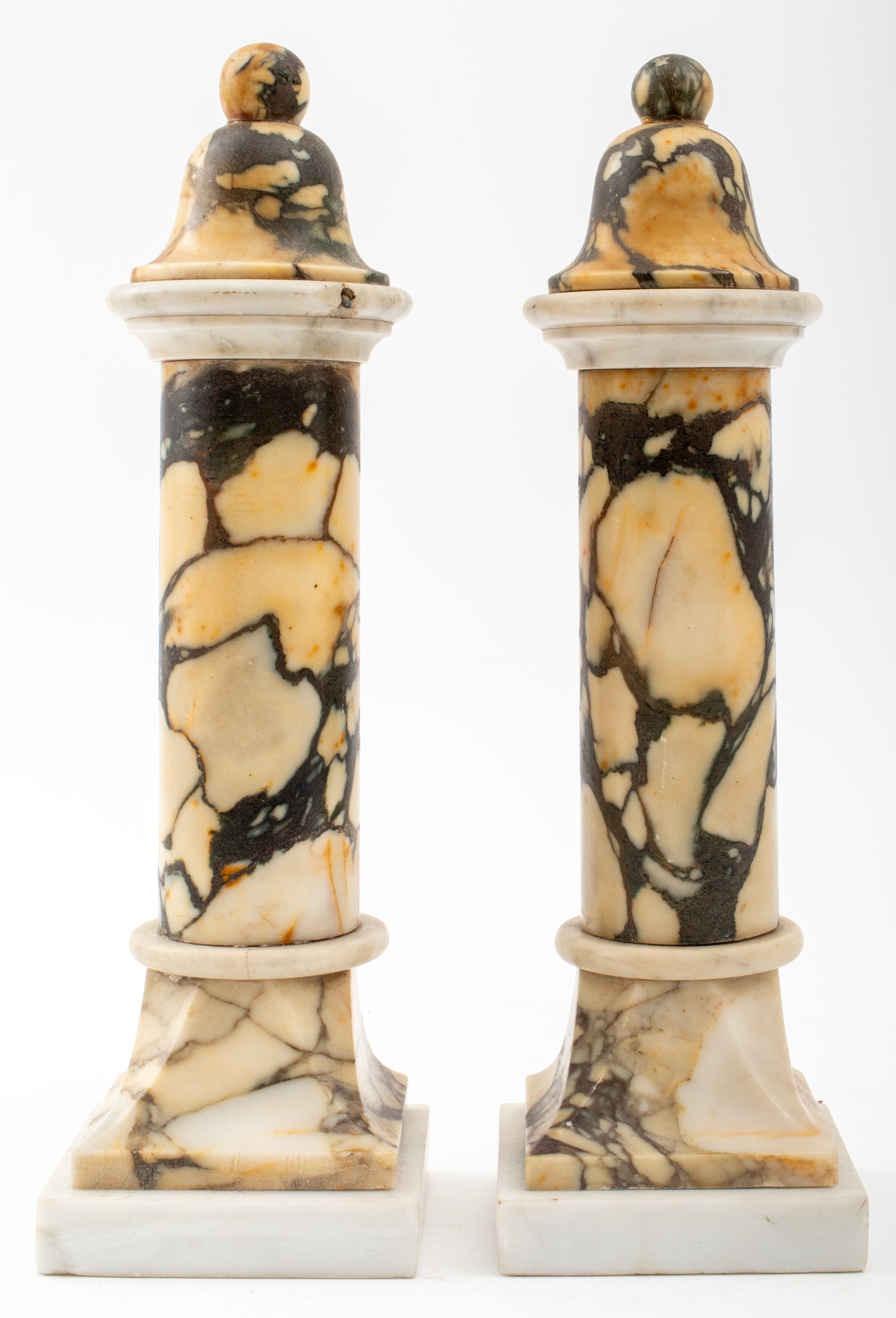 GRAND TOUR MANNER MARBLE COLUMNS,