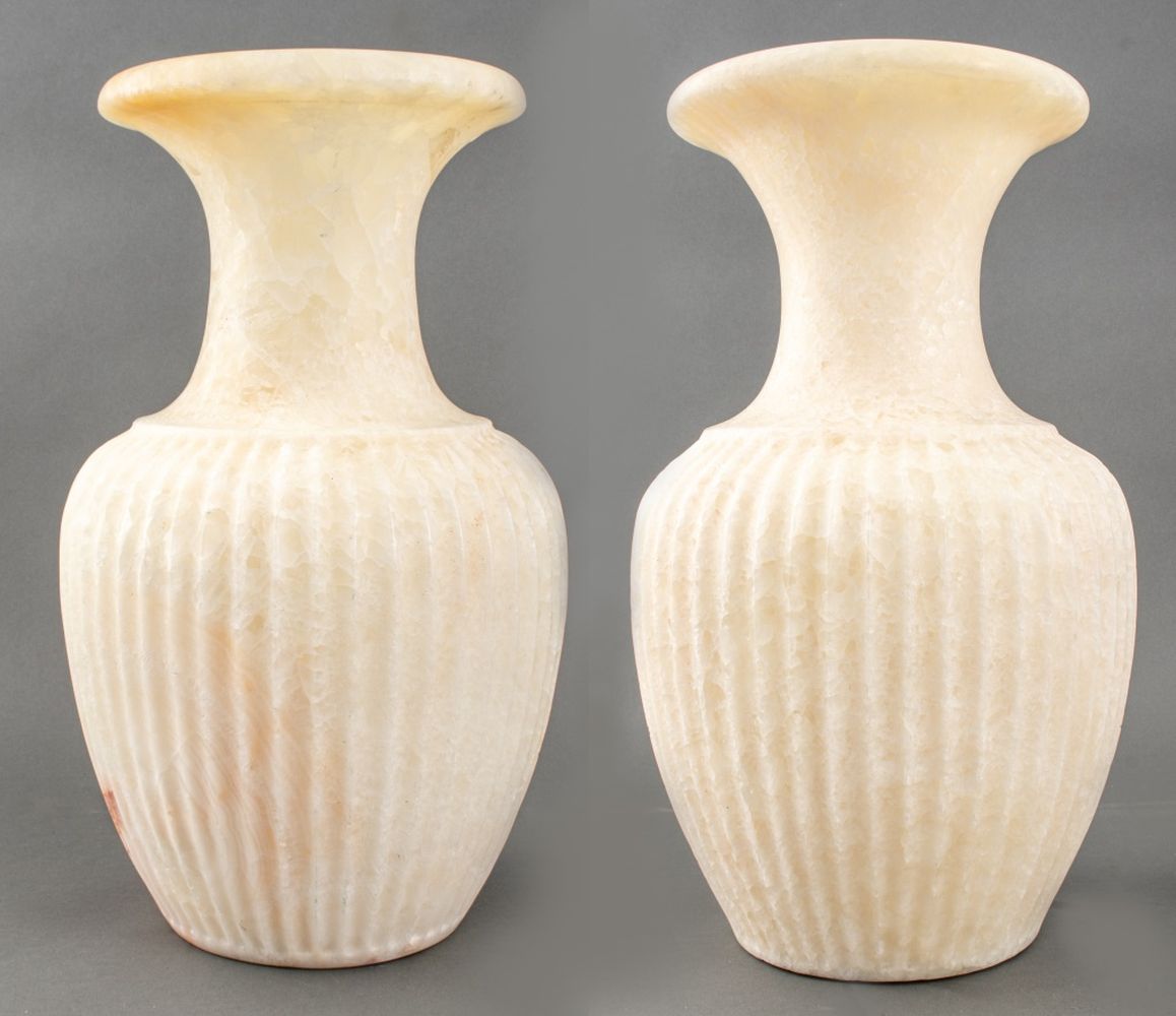 GRAND TOUR STYLE ALABASTER VASES,