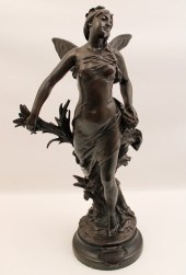 GRANDE FRENCH ART NOVEAU BRONZ