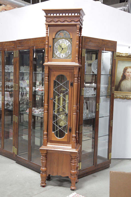 GRANDFATHER CLOCK. Brass works