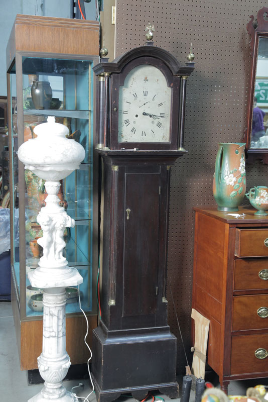 GRANDFATHER CLOCK. Brass works