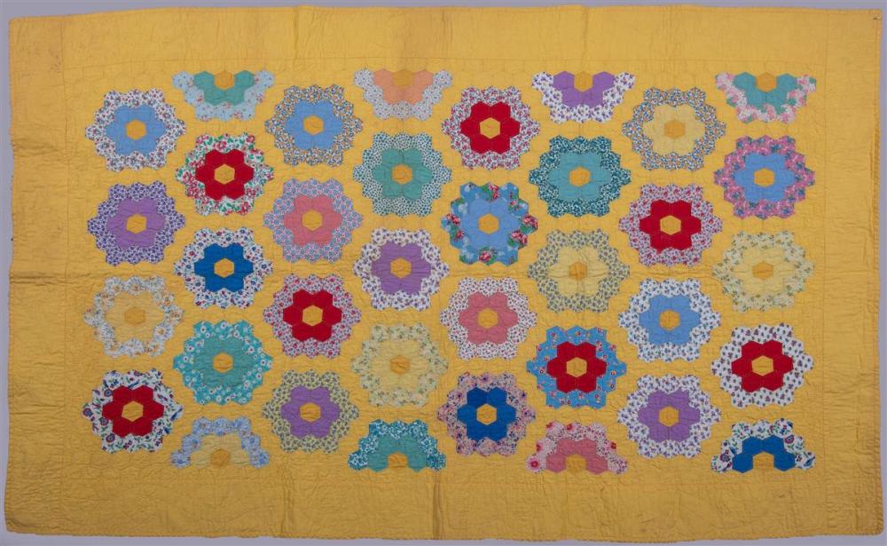 GRANDMOTHER'S GARDEN FLOWER QUILT