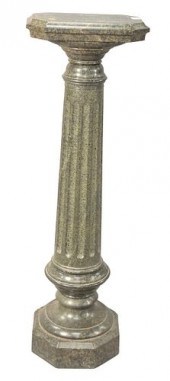 GRANITE PEDESTAL ON FLUTED COL