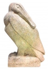 GRANITE PELICAN GARDEN SCULPTU