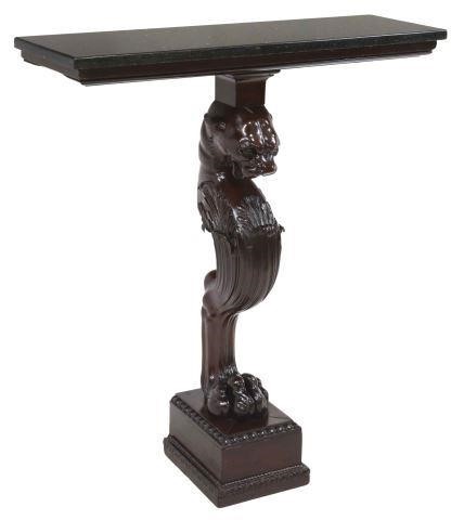GRANITE TOP LION PEDESTAL CONSOLE