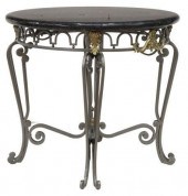 GRANITE-TOP WROUGHT IRON CENTE