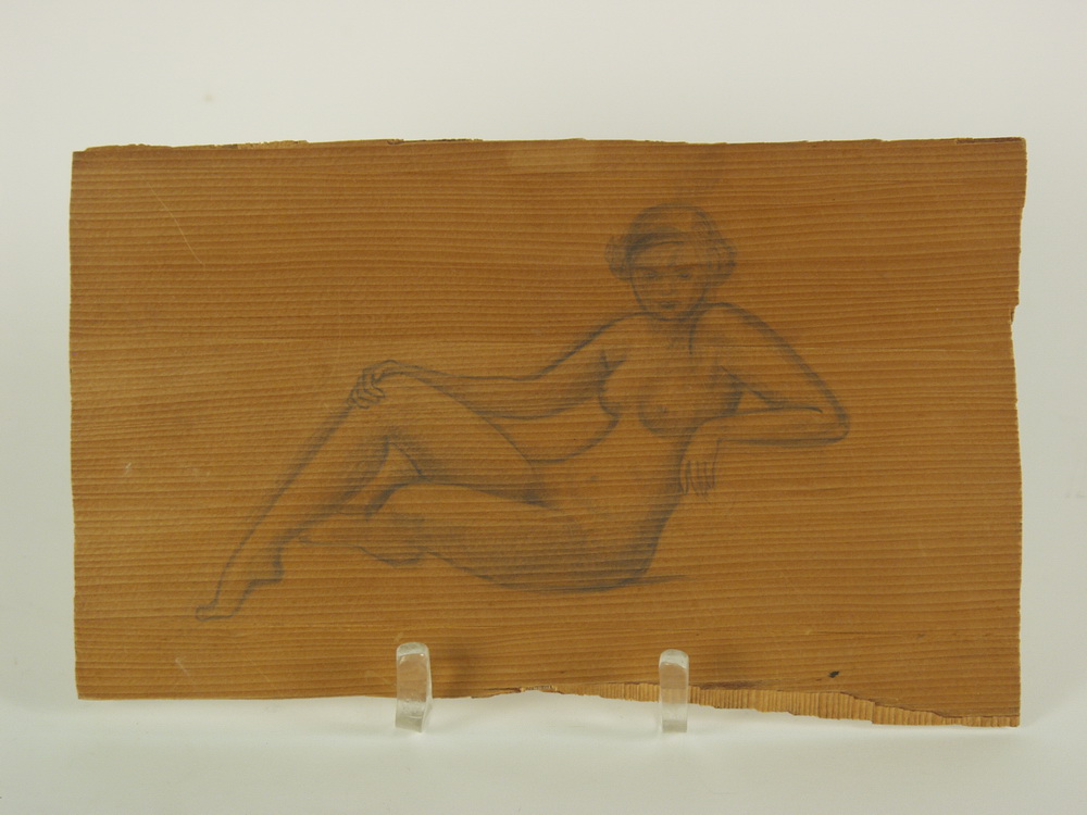 GRAPHITE ON WOOD VENEER - Reclining