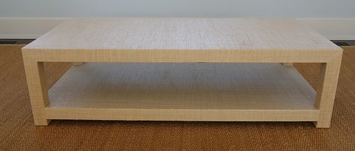 GRASS CLOTH COVERED CONTEMPORARY