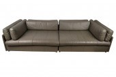 GRAY LEATHER SECTIONAL SOFA WI