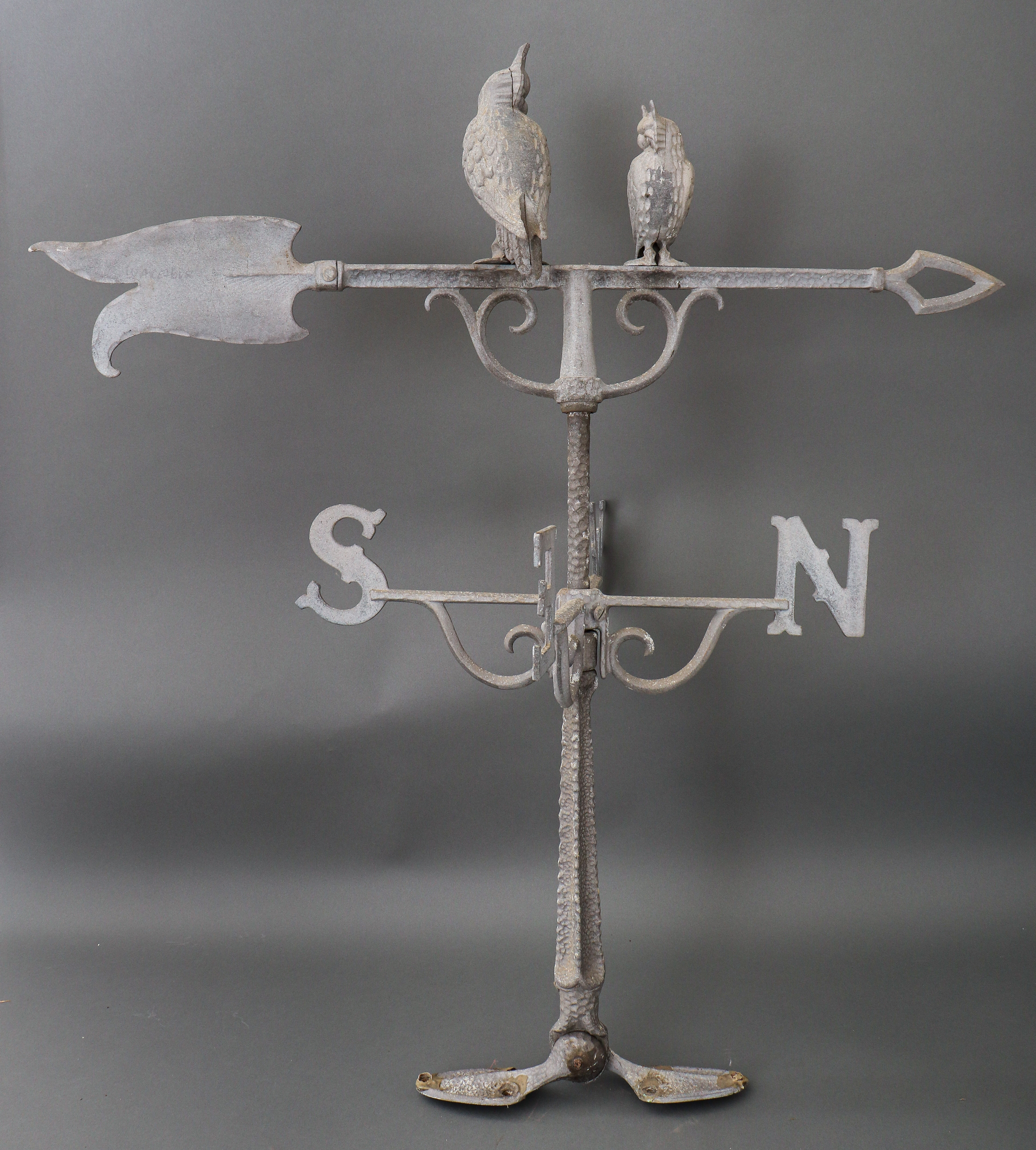 GRAY OWL WEATHERVANE Gray