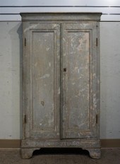 GRAY PAINTED PINE DOUBLE DOOR