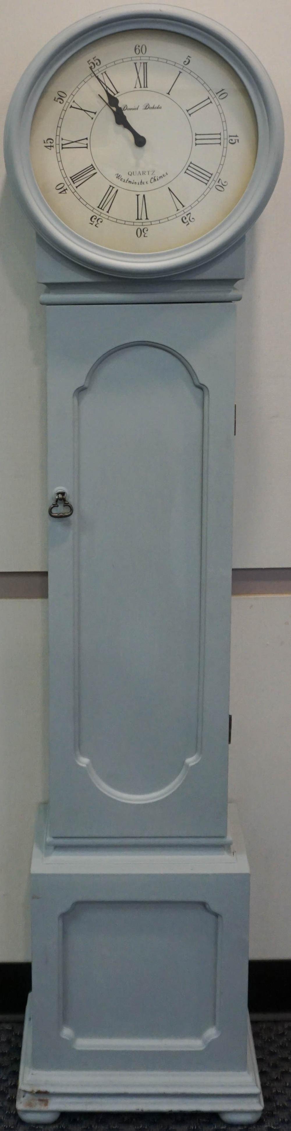 GRAY PAINTED WOOD TALL CASE
