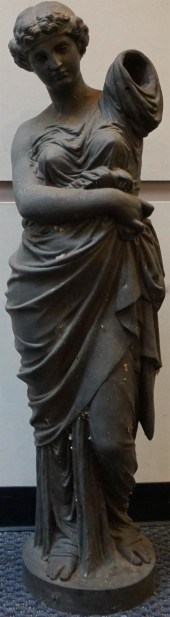GRAY PATINATED METAL FIGURE OF