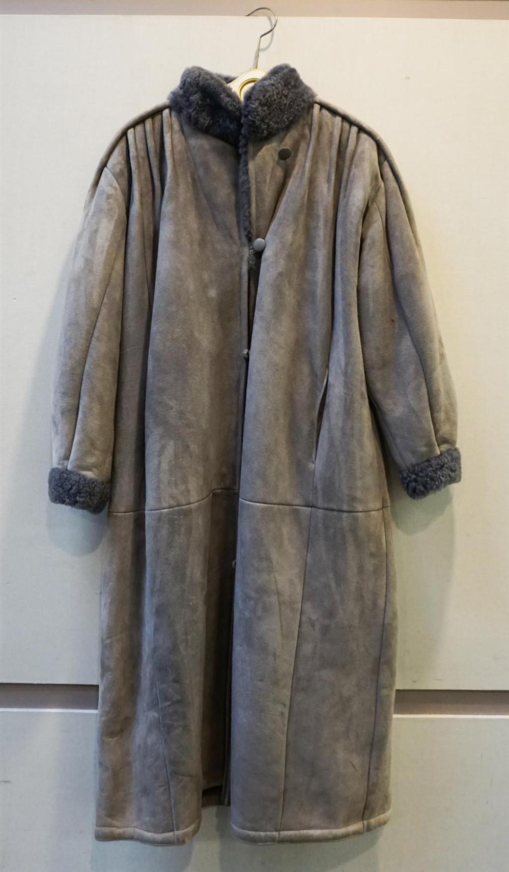 GRAY SUEDE FULL-LENGTH COATGray