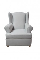GRAY UPHOSTERED ROCKING CHAIRP