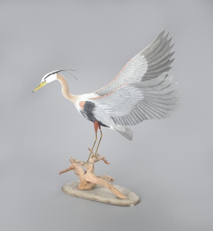 GREAT BLUE HERON WITH RAISED