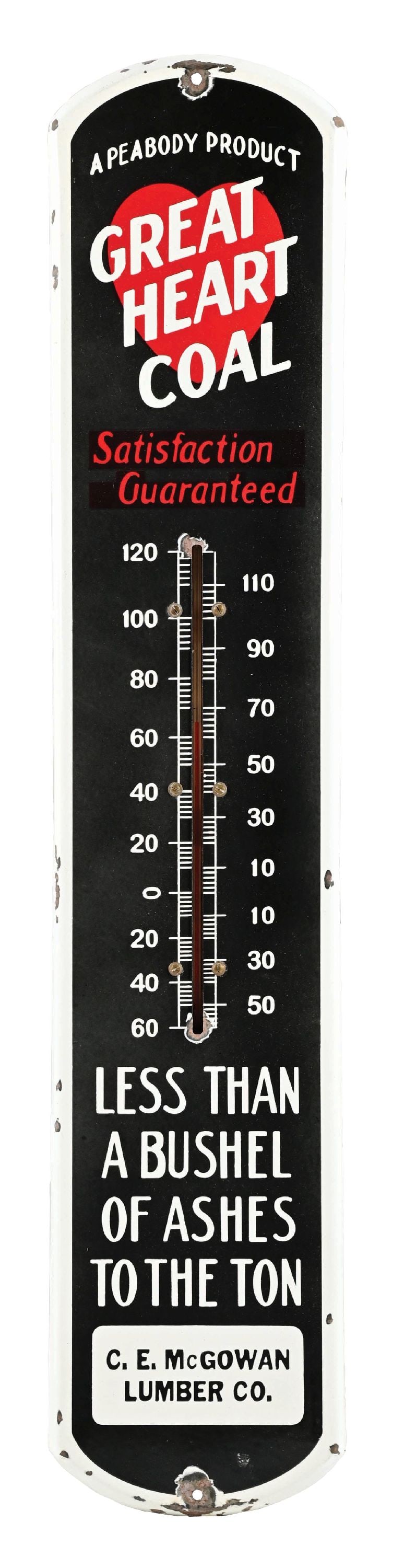 GREAT HEART COAL THERMOMETER W/