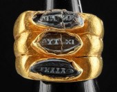 GREEK 21K+ GOLD RING W/ INSCRI