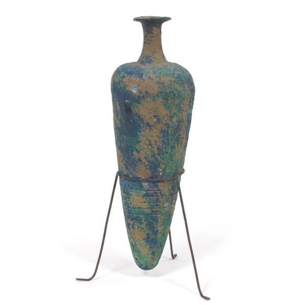 GREEK AMPHORISKOS CERAMIC VASE ON
