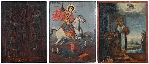 GREEK AND RUSSIAN ICONS(19th