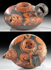GREEK APULIAN GUTTUS LION HEAD