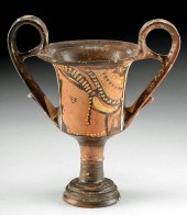 GREEK APULIAN KANTHAROS W/ LAD
