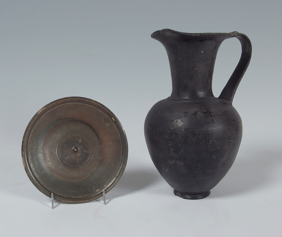 GREEK BLACK OINOCHOE BUCCHERO &
