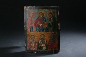 GREEK ICON CHRIST WITH SAINTS