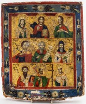 GREEK ICON "HOLY TRINITY & SAI