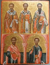 GREEK ICON OF FIVE SAINTS, 16