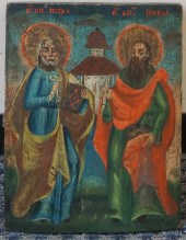 GREEK ICON OF TWO SAINTS, 15 1