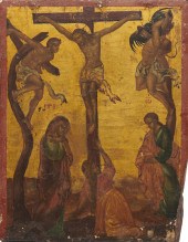 GREEK OR RUSSIAN PAINTED WOOD