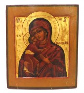 GREEK ORTHODOX ICON ON PANEL,