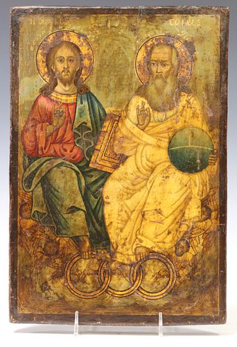 GREEK ORTHODOX RELIGIOUS ICON ON