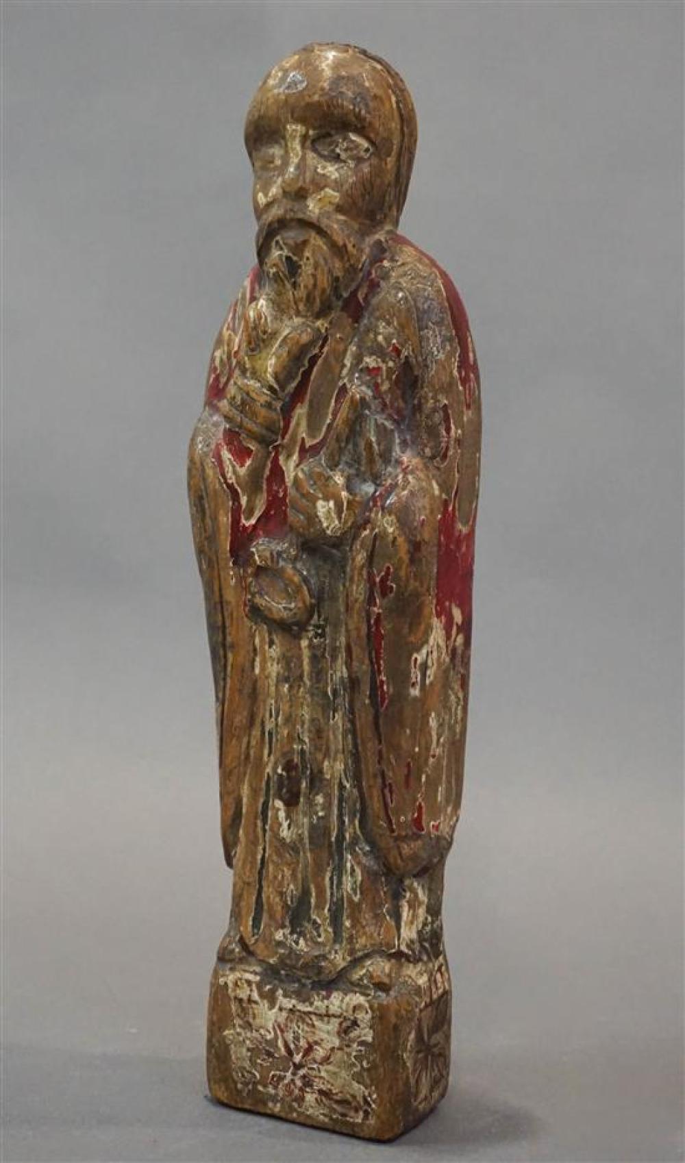 GREEK PARTIAL PAINTED WOOD FIGURE