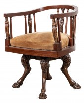 GREEK REVIVAL FIGURAL TUB ARMC