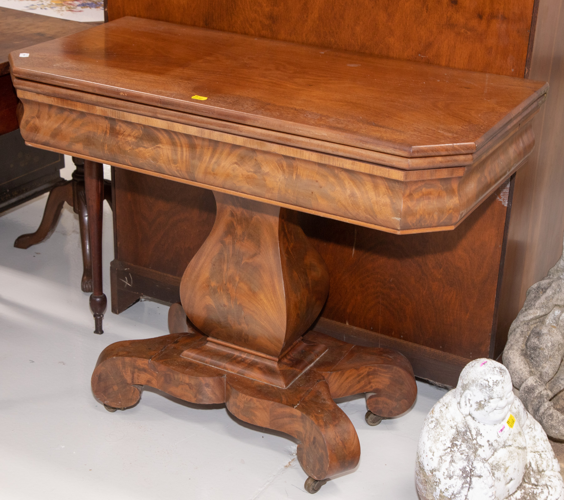 GREEK REVIVAL MAHOGANY FLIP TOP