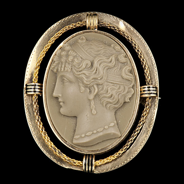 Greek-Style Cameo An olive color