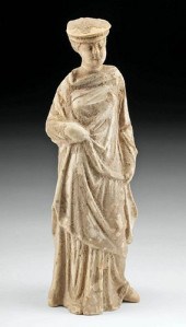 GREEK TANAGRA POTTERY VOTIVE F