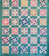 GREEN AND WHITE GEOMETRIC PATC