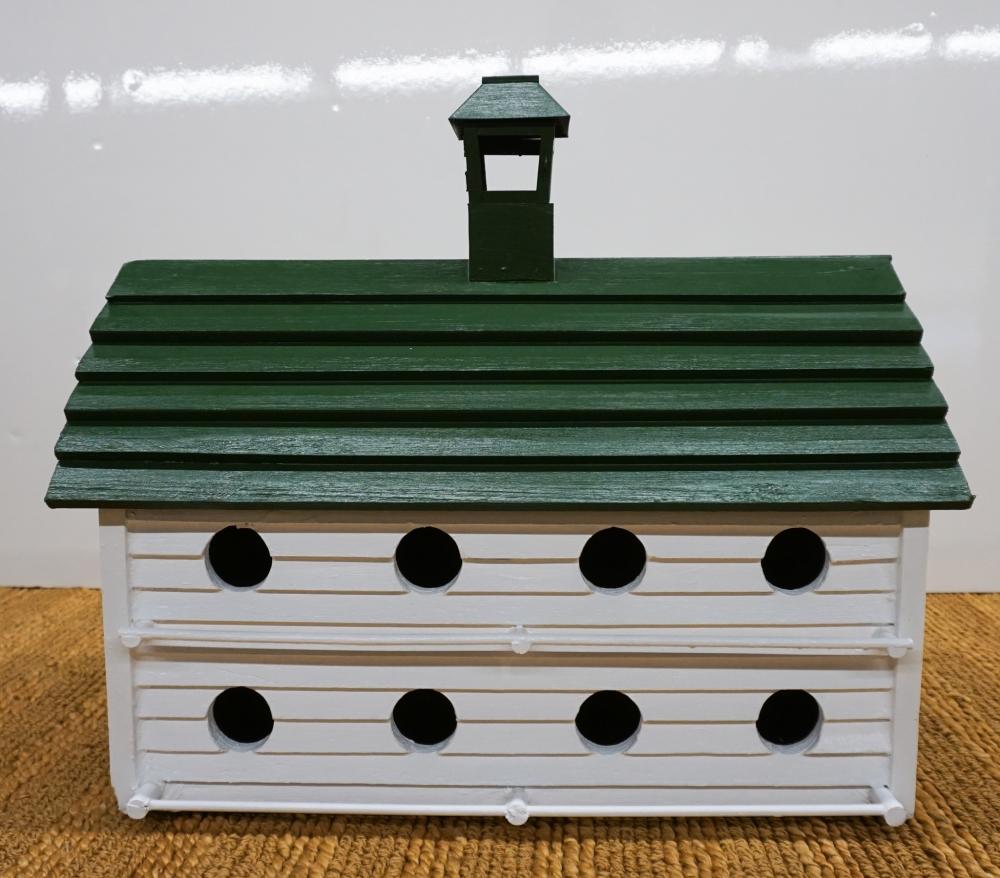 GREEN AND WHITE PAINTED MARTIN BIRD