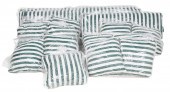 Green and white striped patio
