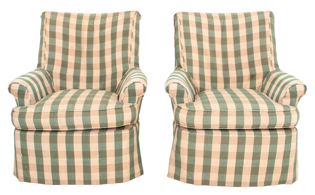 GREEN & BEIGE LINEN BARN CHECK