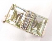 GREEN BERYL AND TEN KARAT GOLD