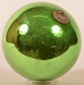 GREEN BLOWN GLASS BALL FORM GE